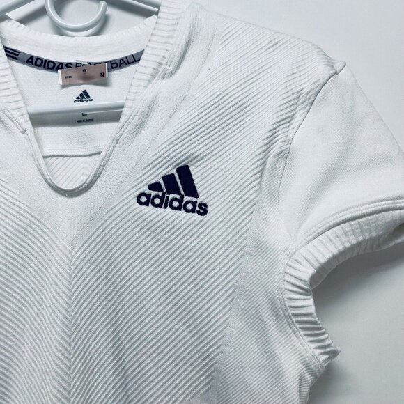 Adidas Shirt Size L Mens Techfit Primeknit White Football Jersey Training New - Picture 2 of 9